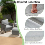 LIVOOSUN Outdoor 7Pcs Furniture Conversation Gray Rattan Sofa Set w/2 Tables
