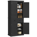 Meuble de rangement pour garde-manger de cuisine 72, armoire autoportante traditionnelle avec 4 portes et 3 étagères réglables, grand tiroir central