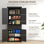 Meuble de rangement pour garde-manger de cuisine 72, armoire autoportante traditionnelle avec 4 portes et 3 étagères réglables, grand tiroir central