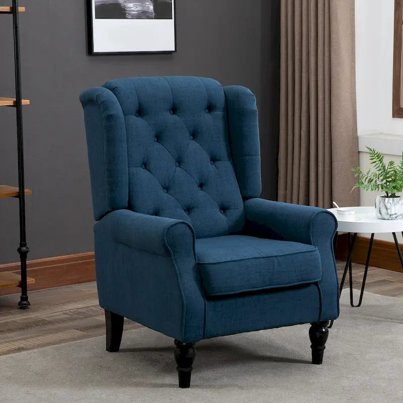 Fauteuil d'appoint à dossier haut et ailes