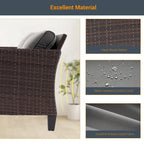 LIVOOSUN 8-Piece Patio Brown Rattan Furniture Conversation Sofa Sets