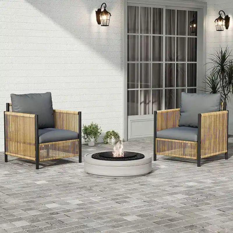 6 PCS Outdoor Patio Furniture Set PE Wicker Sofa Set