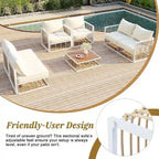 Modern 7 Piece Metal All Weather Garden Sectional Sofa Set with Thick Cushions and Coffee Table