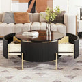 31,5 Table basse ronde moderne avec grand tiroir de rangement