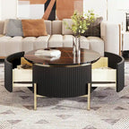 31,5 Table basse ronde moderne avec grand tiroir de rangement