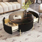 31,5 Table basse ronde moderne avec grand tiroir de rangement