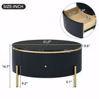 31,5 Table basse ronde moderne avec grand tiroir de rangement