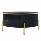 31,5 Table basse ronde moderne avec grand tiroir de rangement