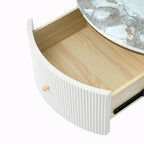 31,5 Table basse ronde moderne avec grand tiroir de rangement