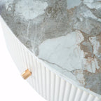 31,5 Table basse ronde moderne avec grand tiroir de rangement