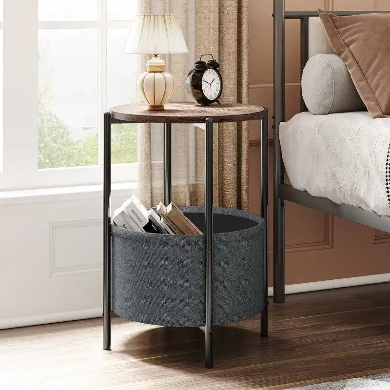 Table d'appoint ronde en tissu minimaliste
