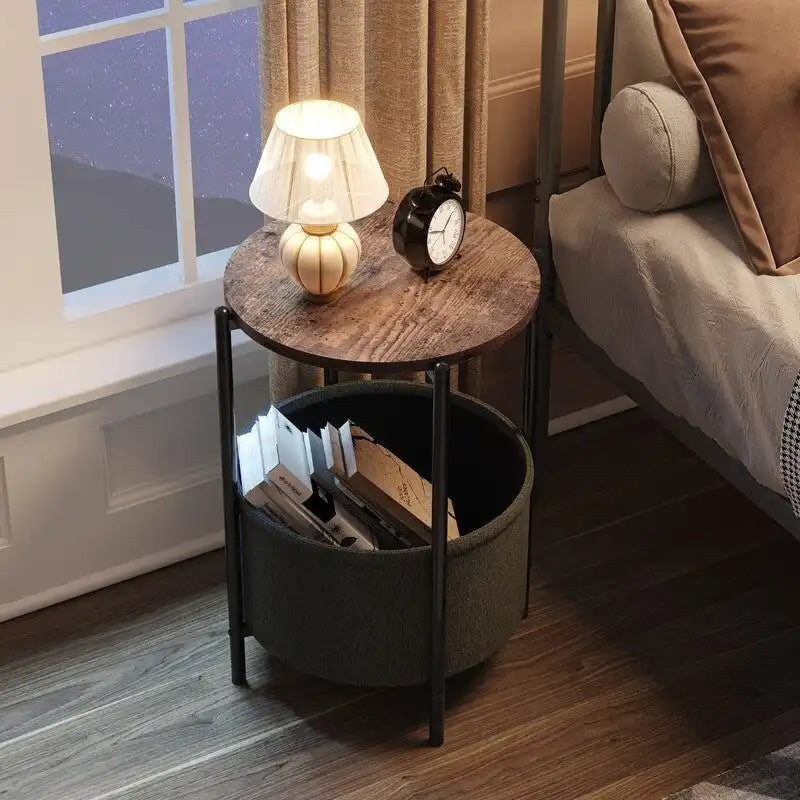 Table d'appoint ronde en tissu minimaliste