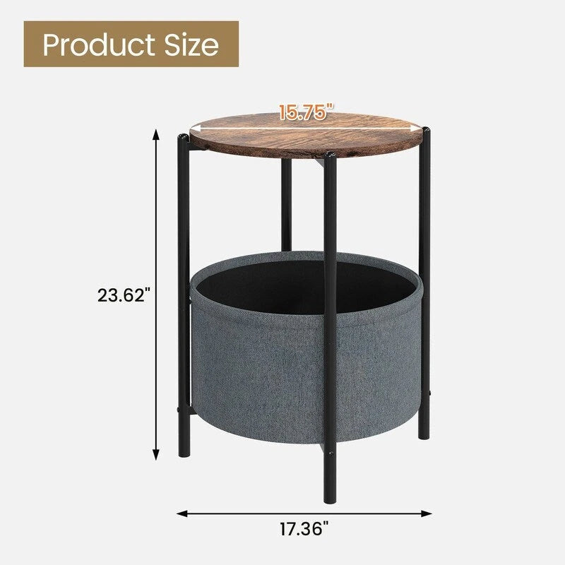 Table d'appoint ronde en tissu minimaliste