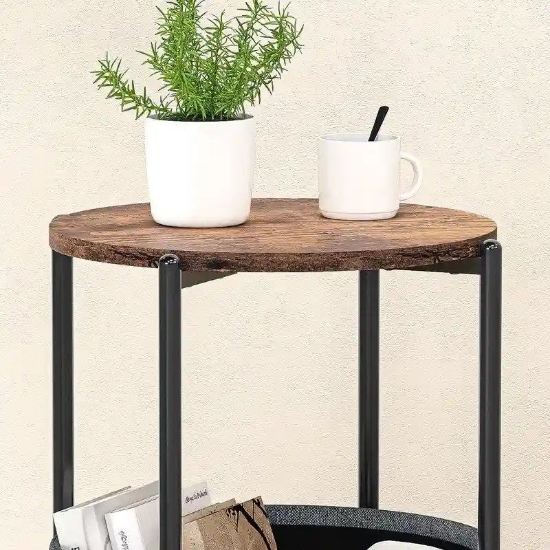 Table d'appoint ronde en tissu minimaliste