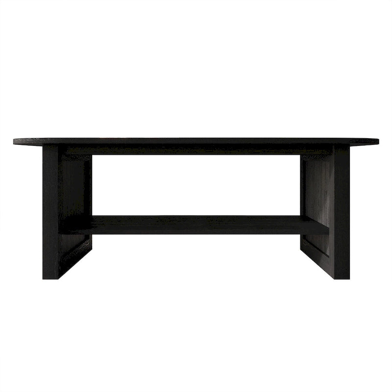 Table basse noire de style moderne du milieu du siècle