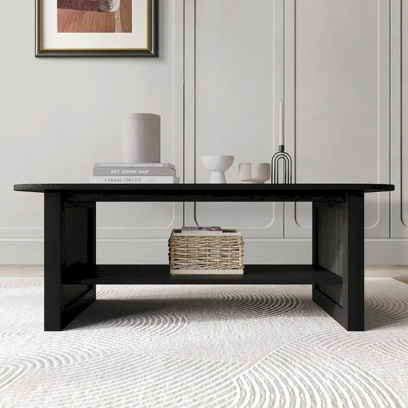  Mid-Century Modern Black Coffee Table