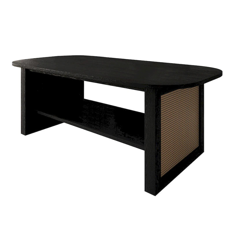 Table basse noire de style moderne du milieu du siècle