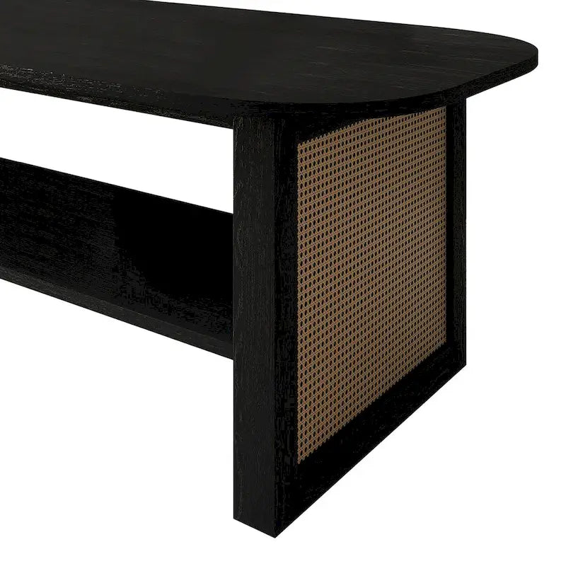 Table basse noire de style moderne du milieu du siècle