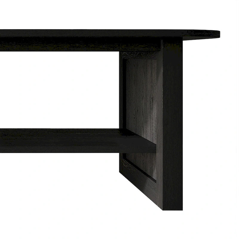Table basse noire de style moderne du milieu du siècle