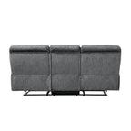 Canapé inclinable manuel double Muir de 89 pouces, gris, microfibre, dossier touffeté