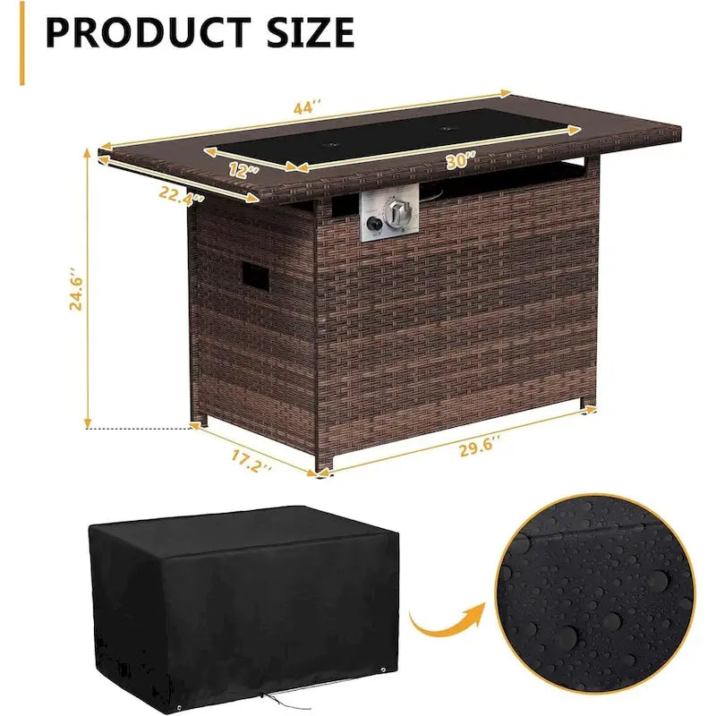 5 Pieces Aluminum Patio Furniture Set with 40 Fire Pit Table