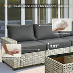 XIZZI 7 Pieces Patio Furniture Wide Armrest Conversation Sofa Set with Ottomans