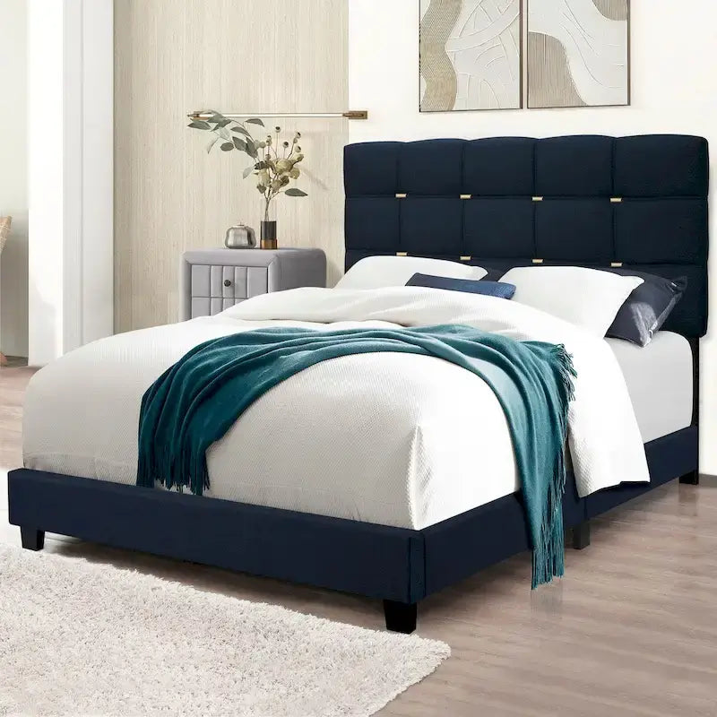 Cadre de lit rembourré ajustable Queen Size Élégant, durable et résistant à la saleté, pas besoin de matelas à ressorts encombrants