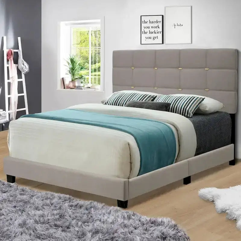 Cadre de lit rembourré ajustable Queen Size Élégant, durable et résistant à la saleté, pas besoin de matelas à ressorts encombrants