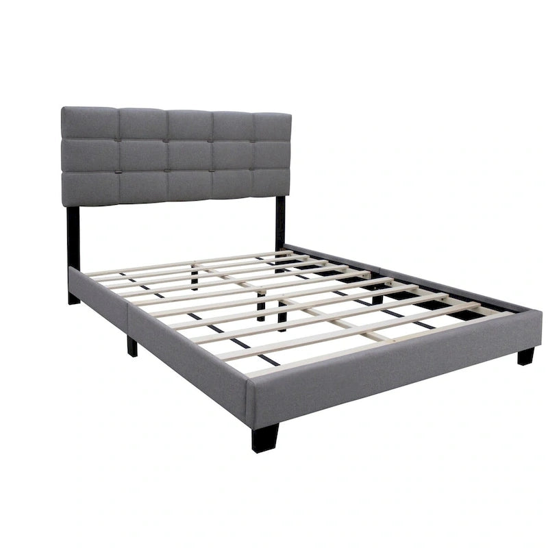 Cadre de lit rembourré ajustable Queen Size Élégant, durable et résistant à la saleté, pas besoin de matelas à ressorts encombrants