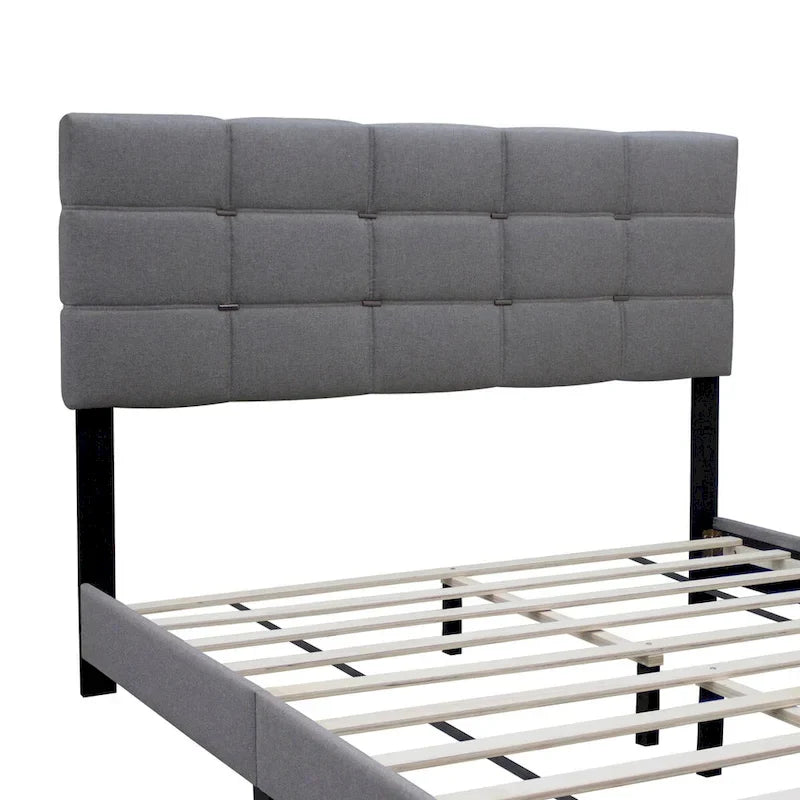 Cadre de lit rembourré ajustable Queen Size Élégant, durable et résistant à la saleté, pas besoin de matelas à ressorts encombrants